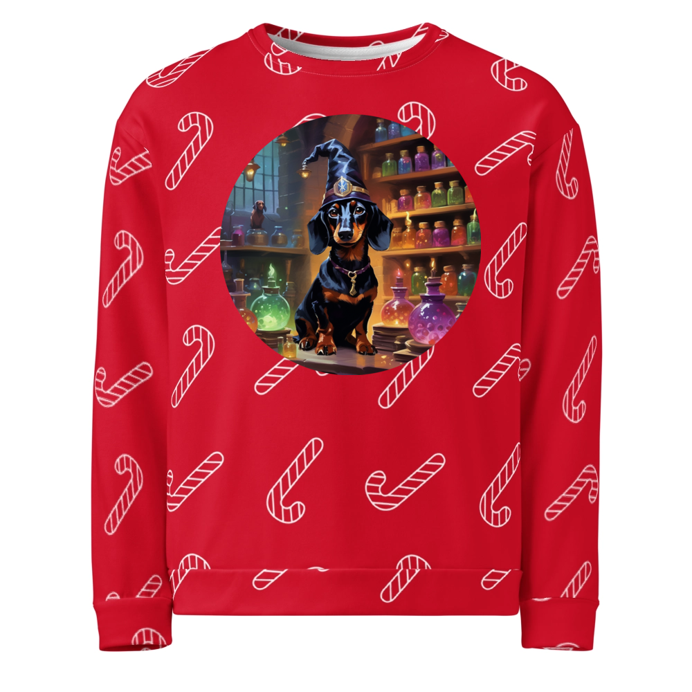 PugMug Custom Black Dachshund Ugly Christmas Sweatshirt