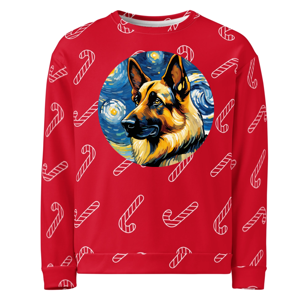 PugMug Custom German Shepherd Dog Ugly Christmas Sweatshirt