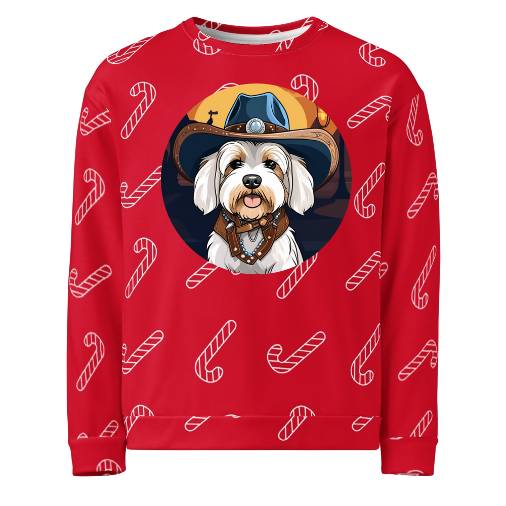PugMug Custom White Havanese Dog Ugly Christmas Sweatshirt