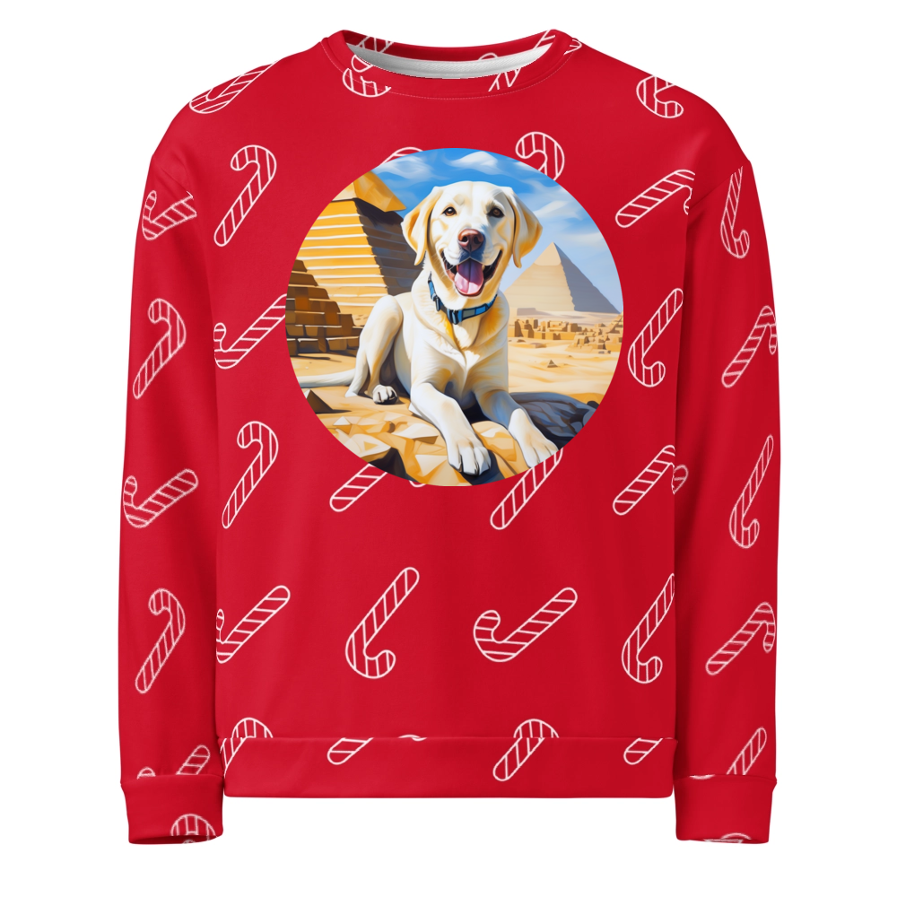 PugMug Custom White Labrador Retriever Ugly Christmas Sweatshirt