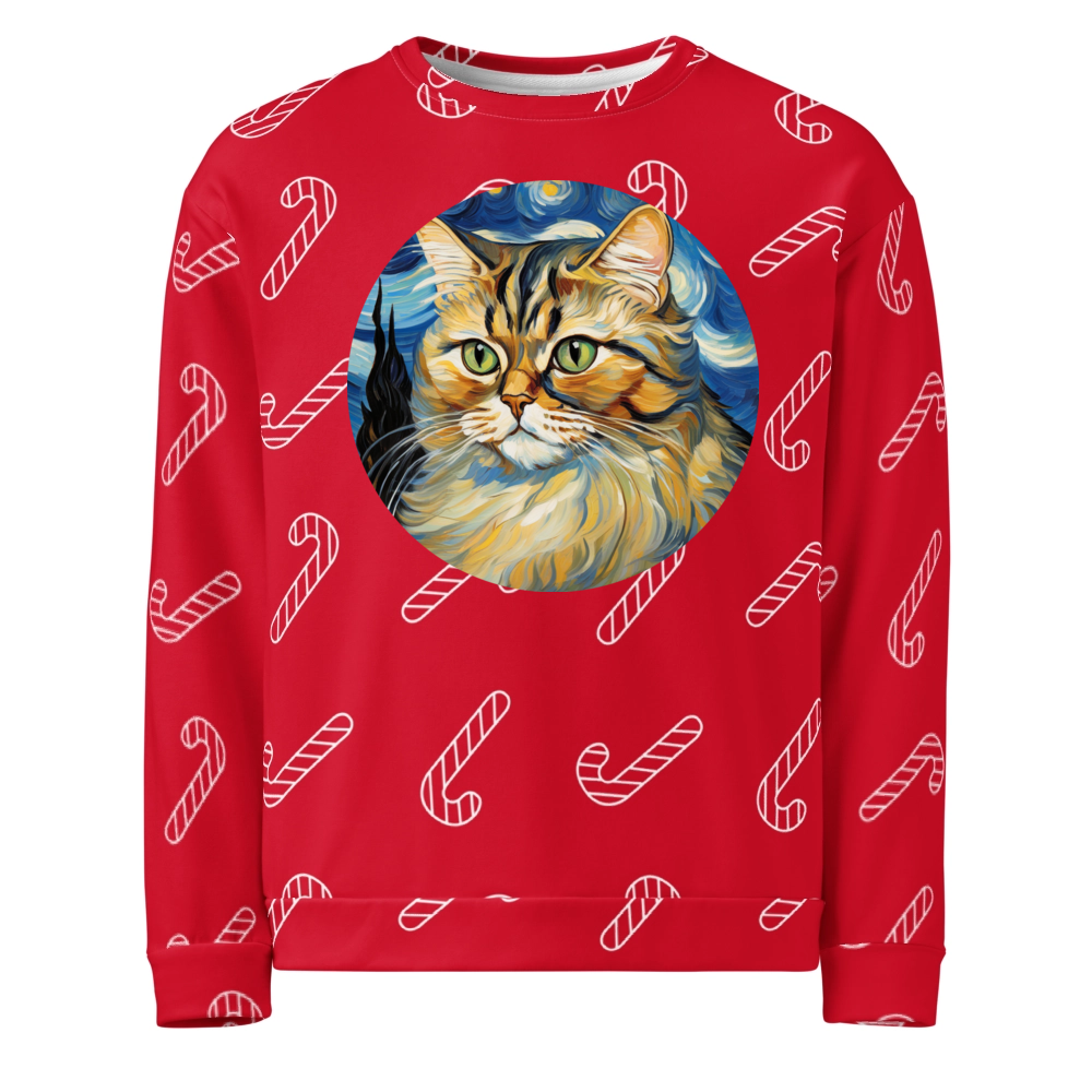 PugMug Custom Tabby Persian Cat Ugly Christmas Sweatshirt