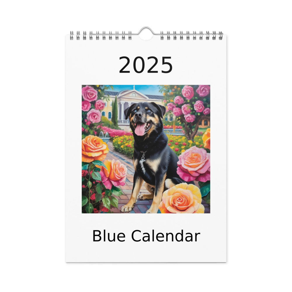 PugMug Custom Blue Wall Calendar (2026)