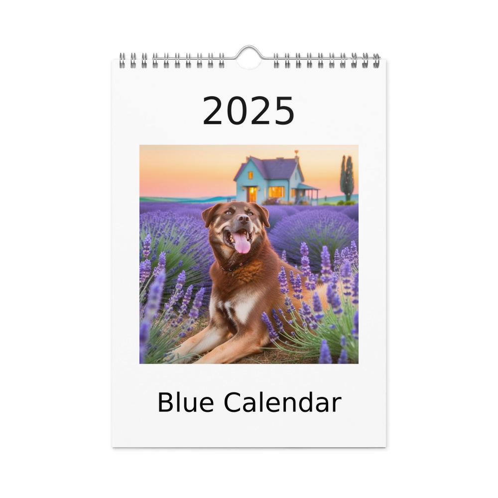 PugMug Custom Blue Wall Calendar (2026)