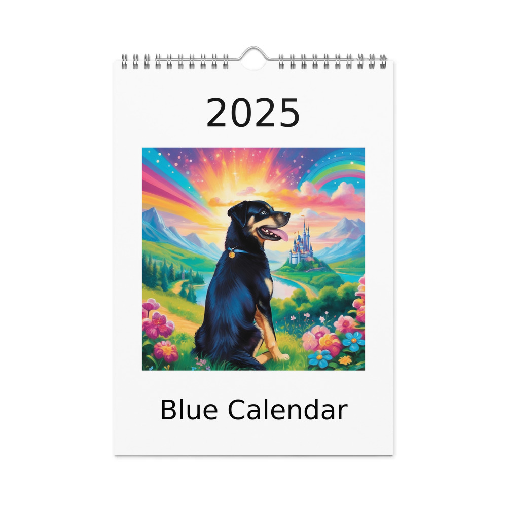 PugMug Custom Blue Wall Calendar (2026)
