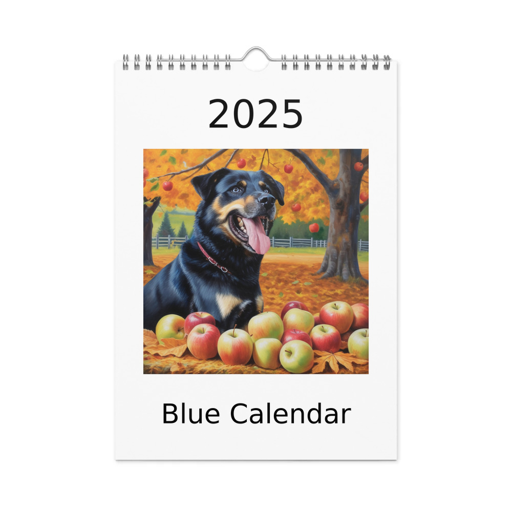 PugMug Custom Blue Wall Calendar (2026)