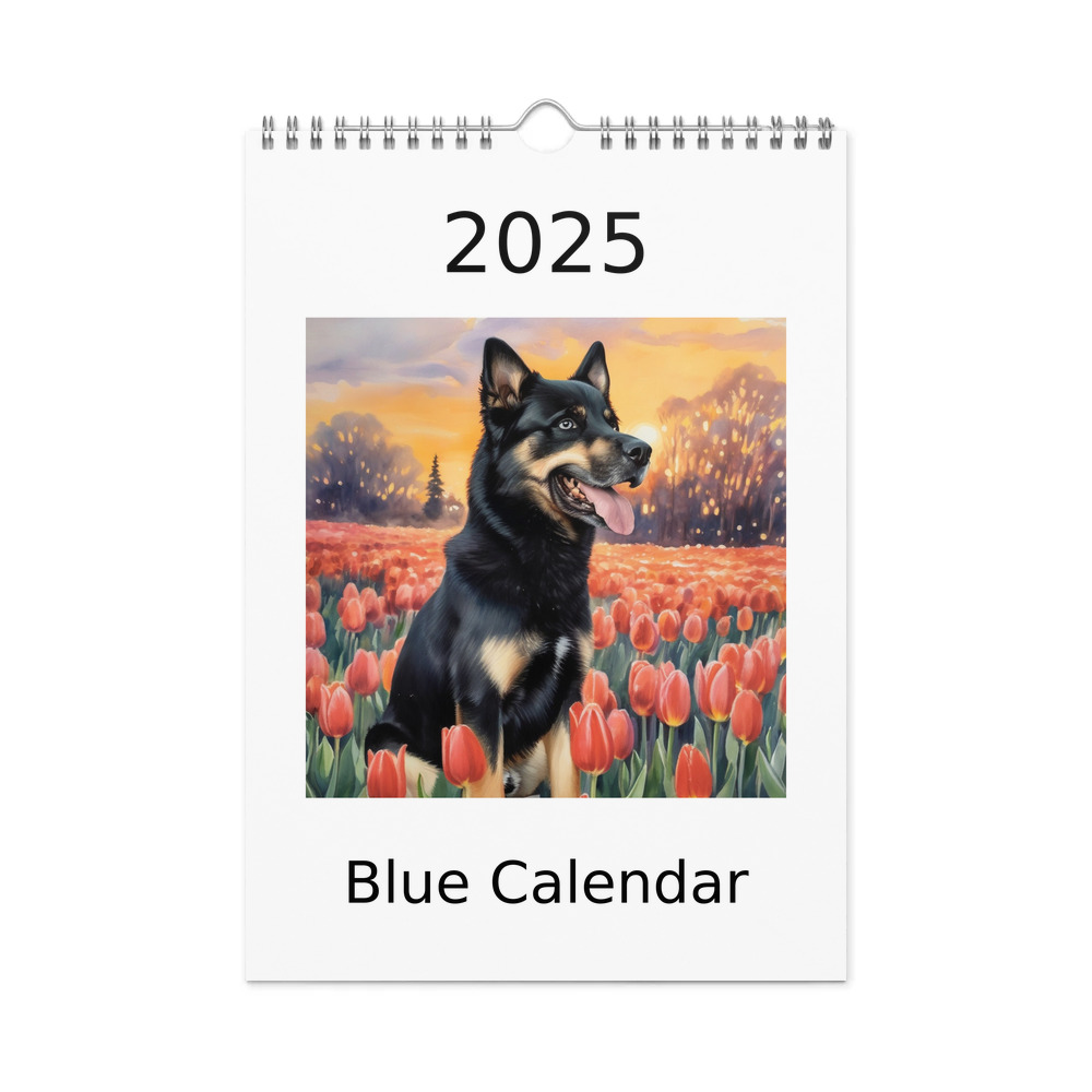 PugMug Custom Blue Wall Calendar (2026)