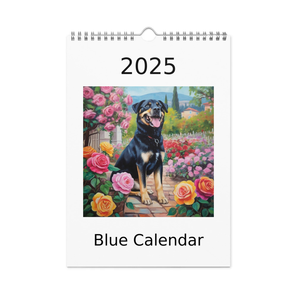 PugMug Custom Blue Wall Calendar (2026)
