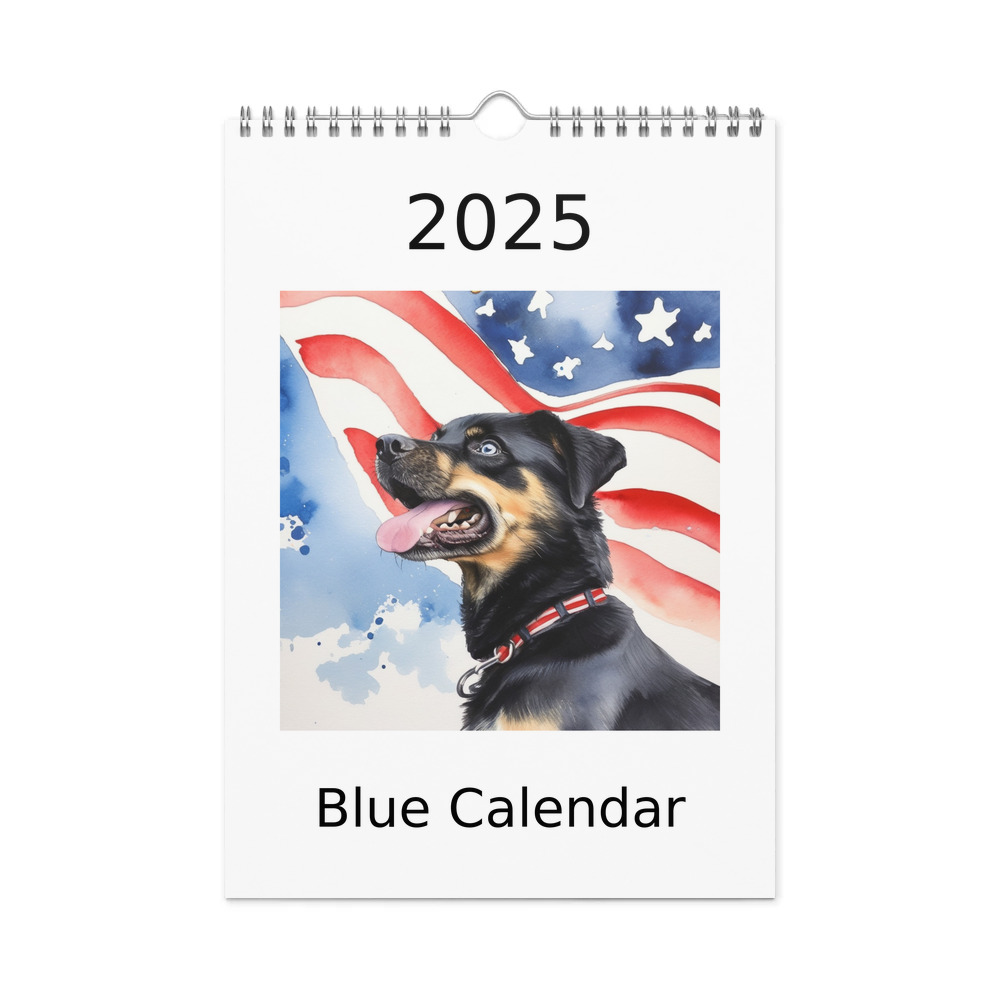 PugMug Custom Blue Wall Calendar (2026)