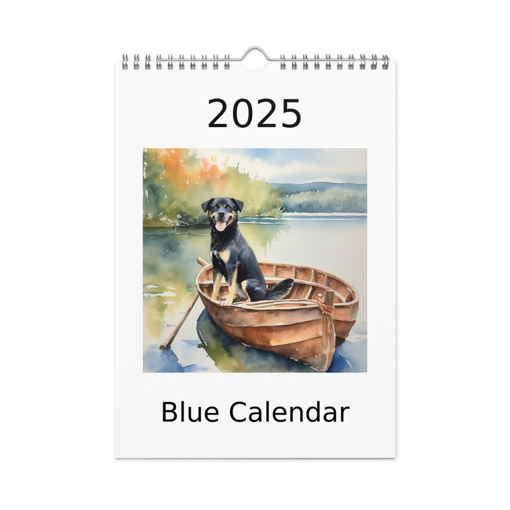 PugMug Custom Blue Wall Calendar (2026)