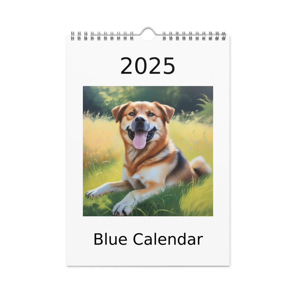 PugMug Custom Blue Wall Calendar (2026)