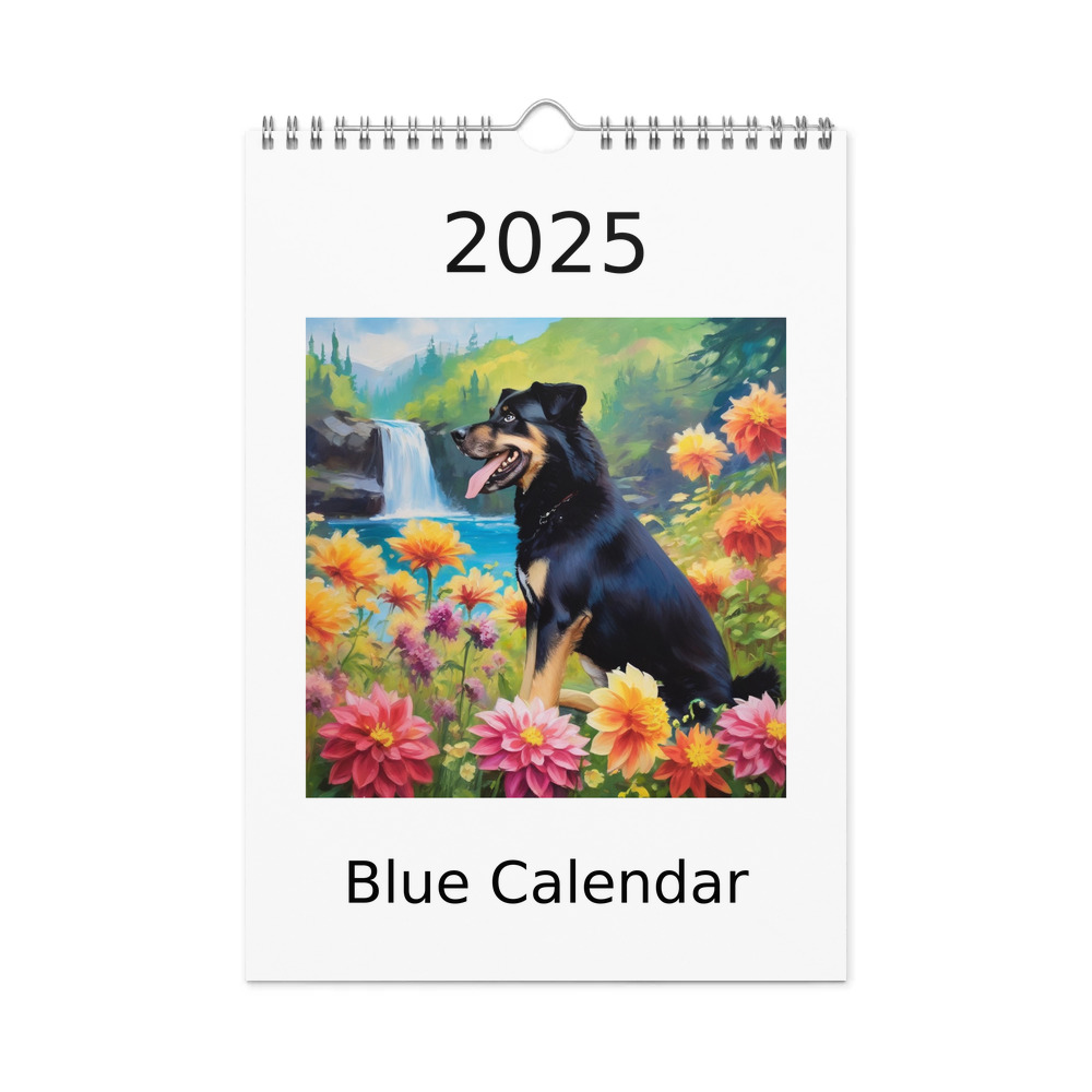 PugMug Custom Blue Wall Calendar (2026)
