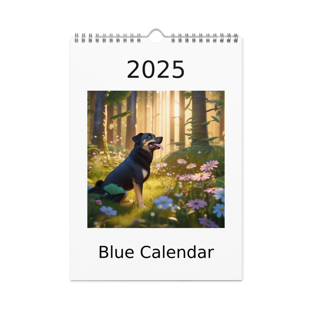 PugMug Custom Blue Wall Calendar (2026)