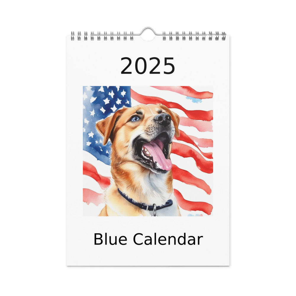 PugMug Custom Blue Wall Calendar (2026)