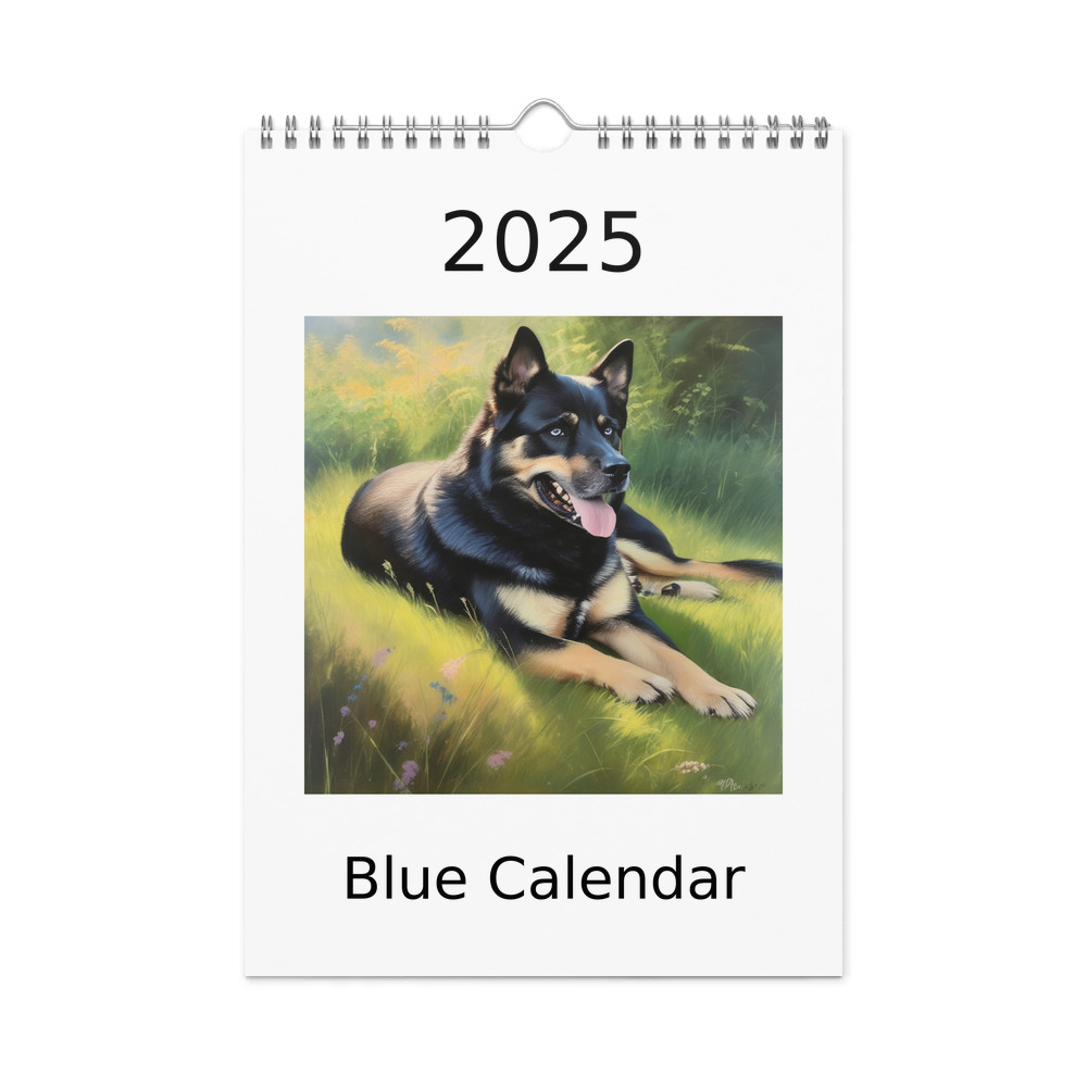 PugMug Custom Blue Wall Calendar (2026)