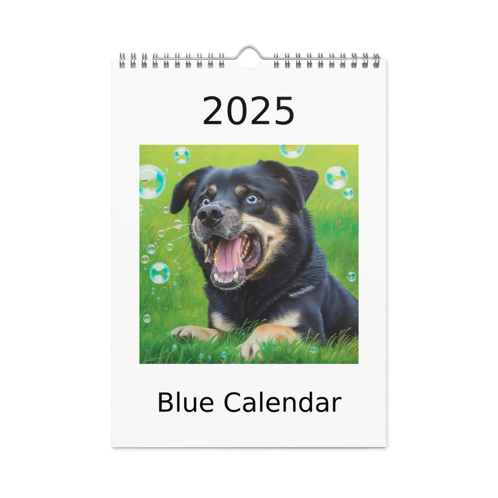 PugMug Custom Blue Wall Calendar (2026)