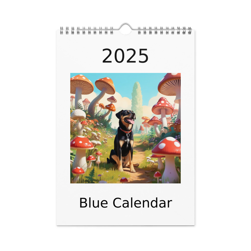 PugMug Custom Blue Wall Calendar (2026)