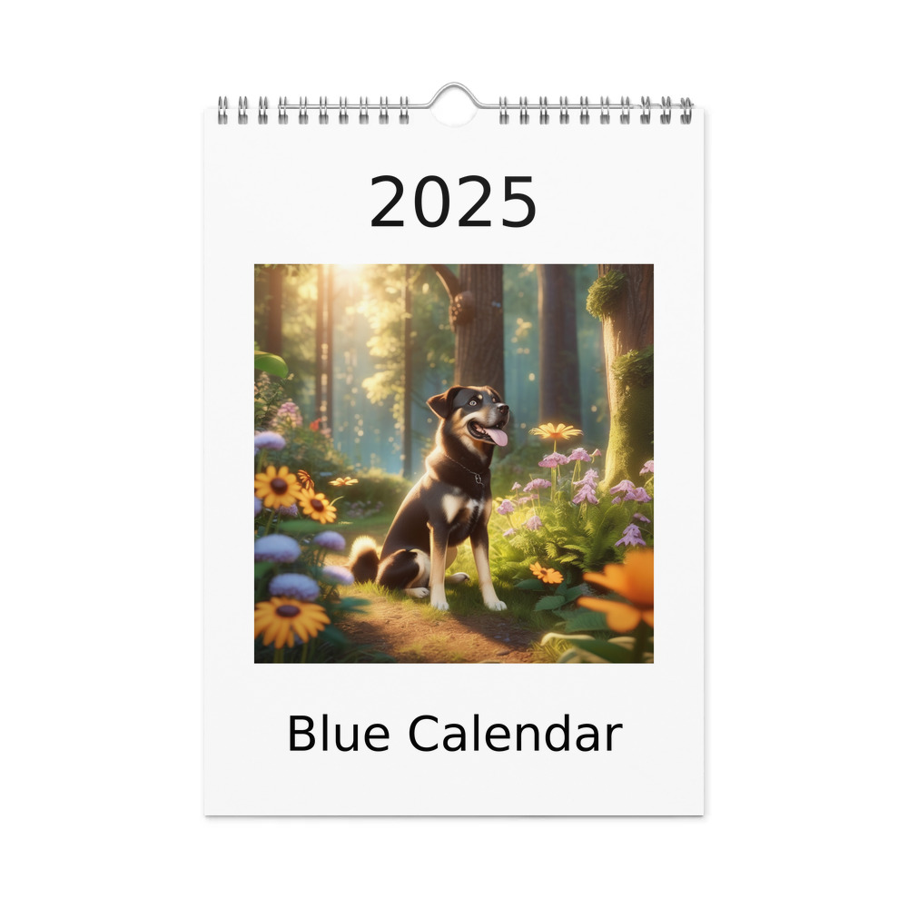 PugMug Custom Blue Wall Calendar (2026)