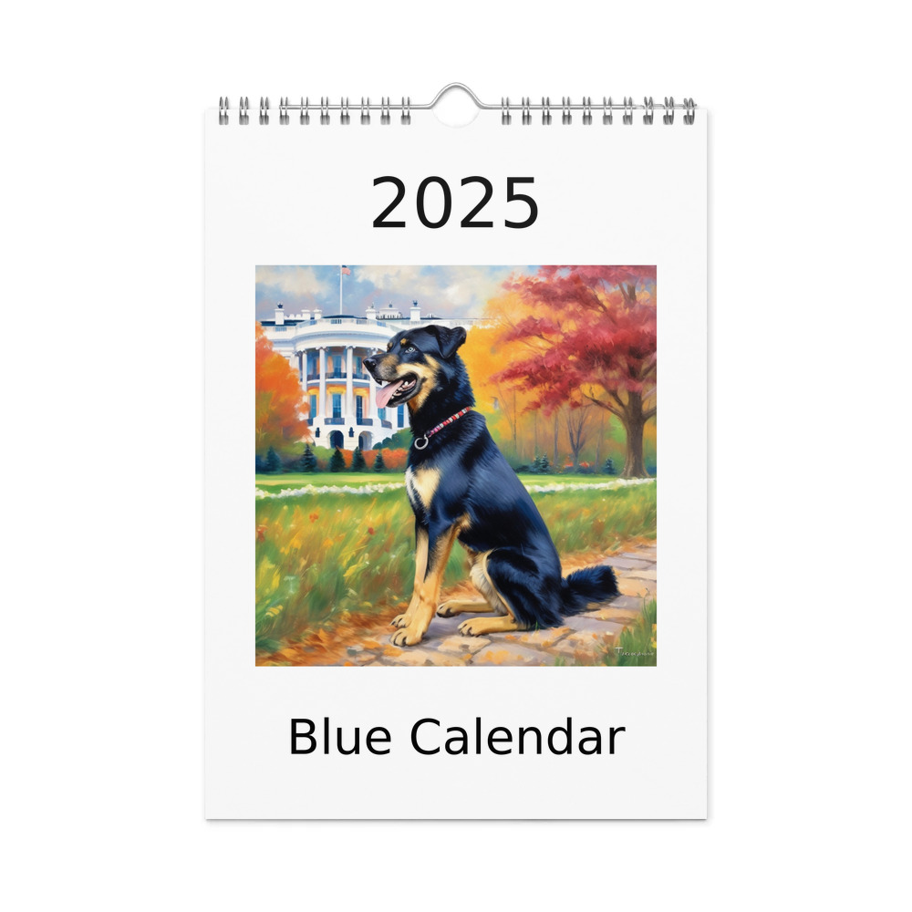 PugMug Custom Blue Wall Calendar (2026)