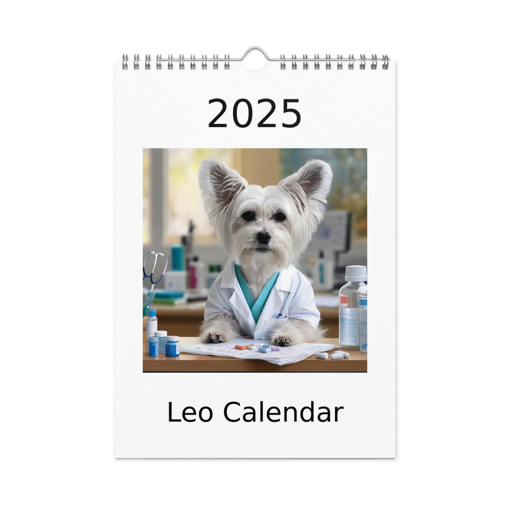 PugMug Custom Leo Wall Calendar (2026)