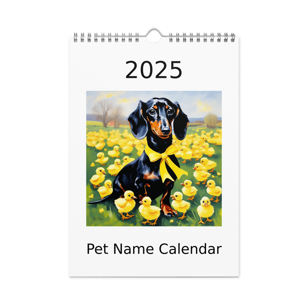 PugMug Custom Black Dachshund Wall Calendar (2026)