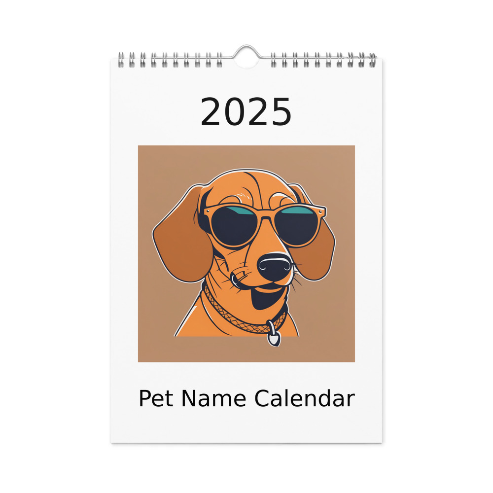 PugMug Custom Tan Dachshund Wall Calendar (2026)
