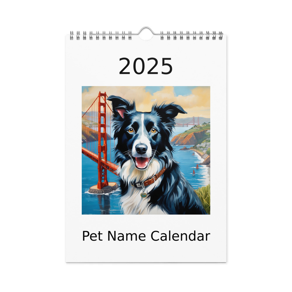 PugMug Custom Border Collie Wall Calendar (2026)