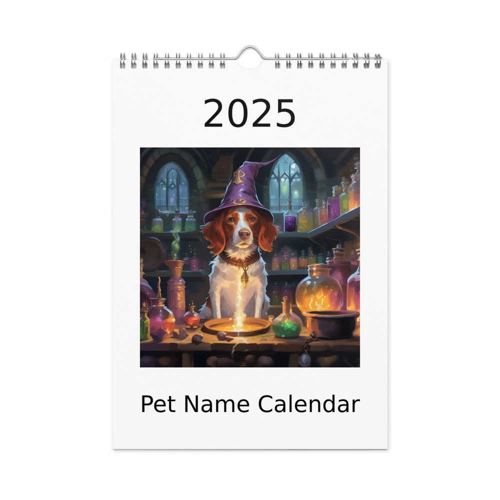 PugMug Custom Brittany Dog Wall Calendar (2026)