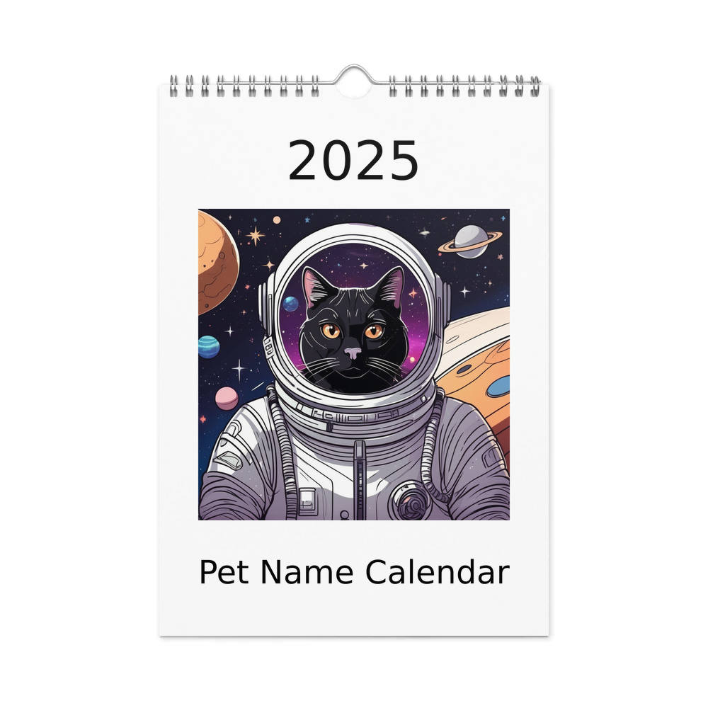 PugMug Custom Black Exotic Cat Wall Calendar (2026)