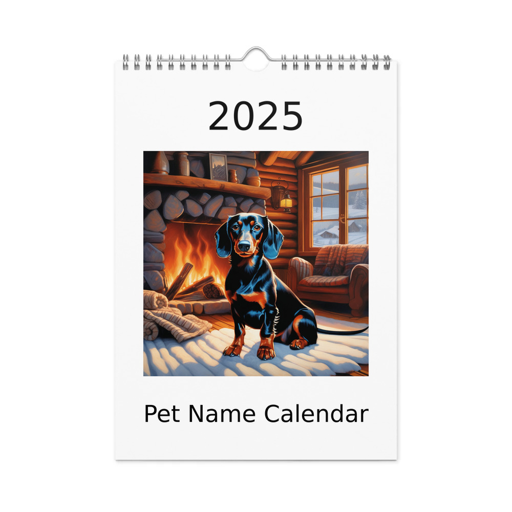 PugMug Custom Black Dachshund Wall Calendar (2026)