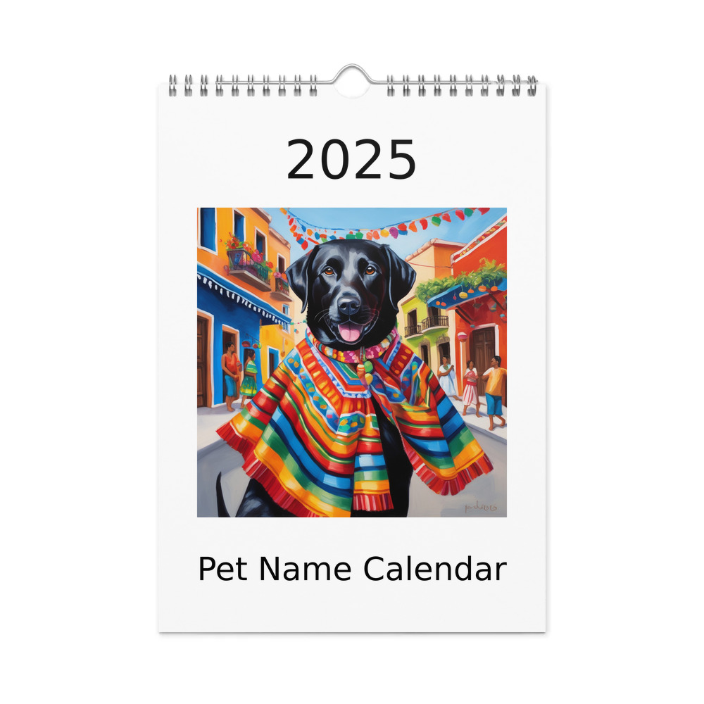 PugMug Custom Black Labrador Retriever Wall Calendar (2026)
