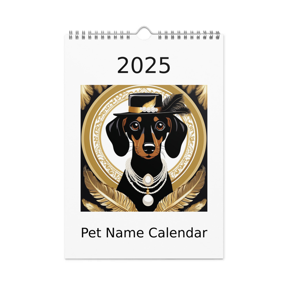 PugMug Custom Black Dachshund Wall Calendar (2026)