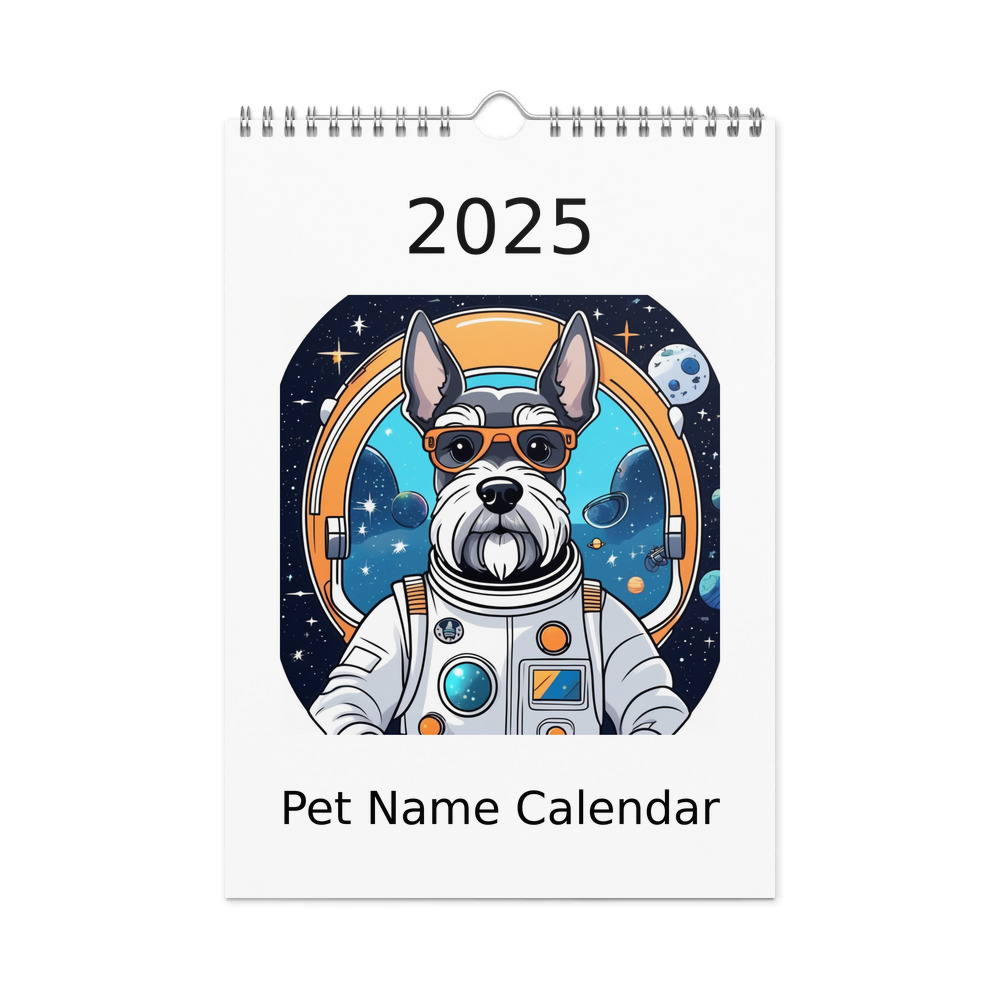 PugMug Custom Miniature Schnauzer Wall Calendar (2026)