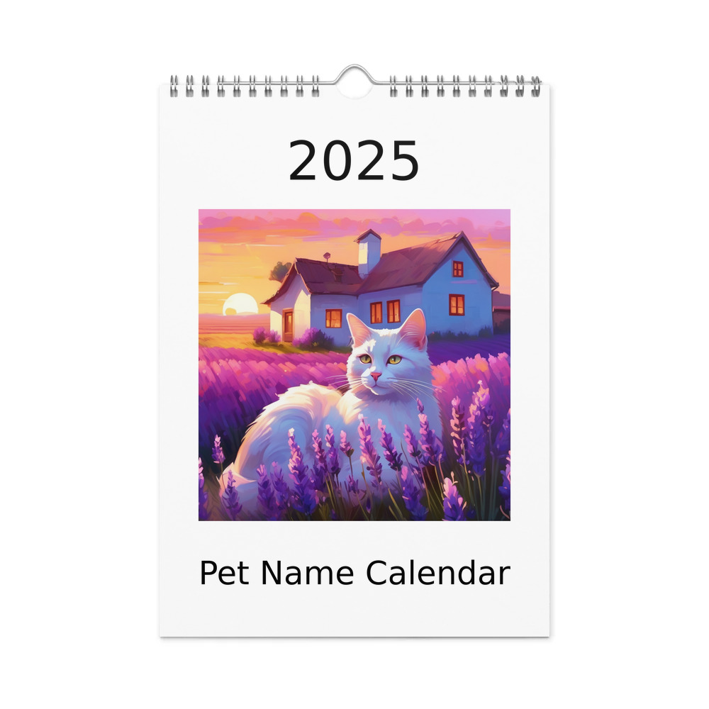 PugMug Custom White Companion Cat Wall Calendar (2026)