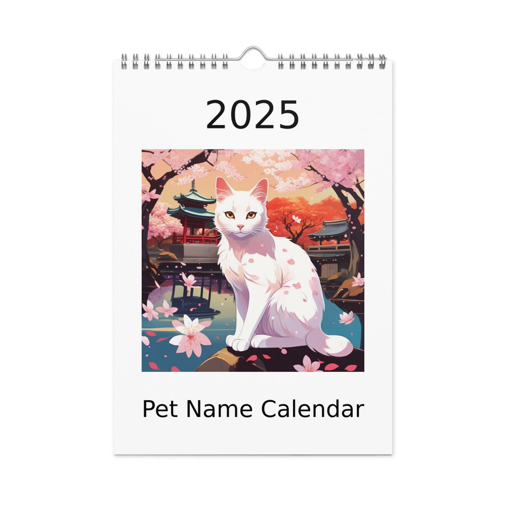 PugMug Custom White Companion Cat Wall Calendar (2026)