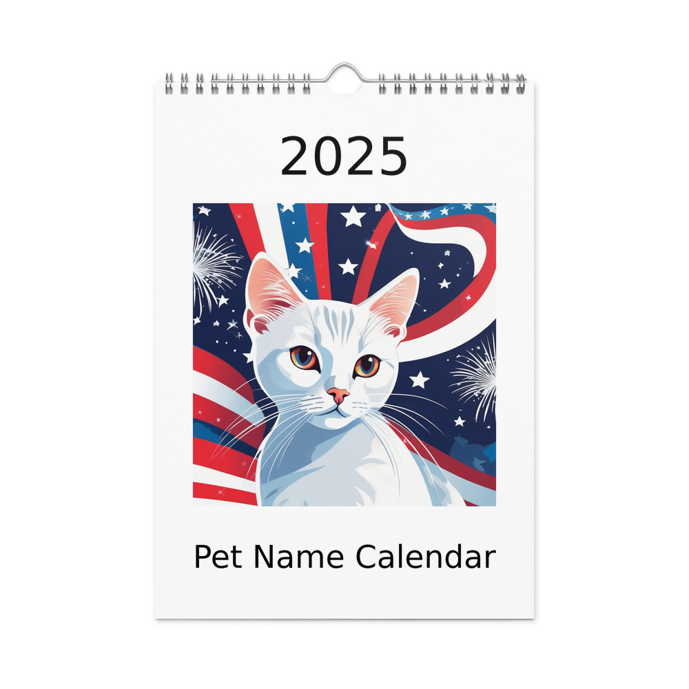 PugMug Custom White Companion Cat Wall Calendar (2026)