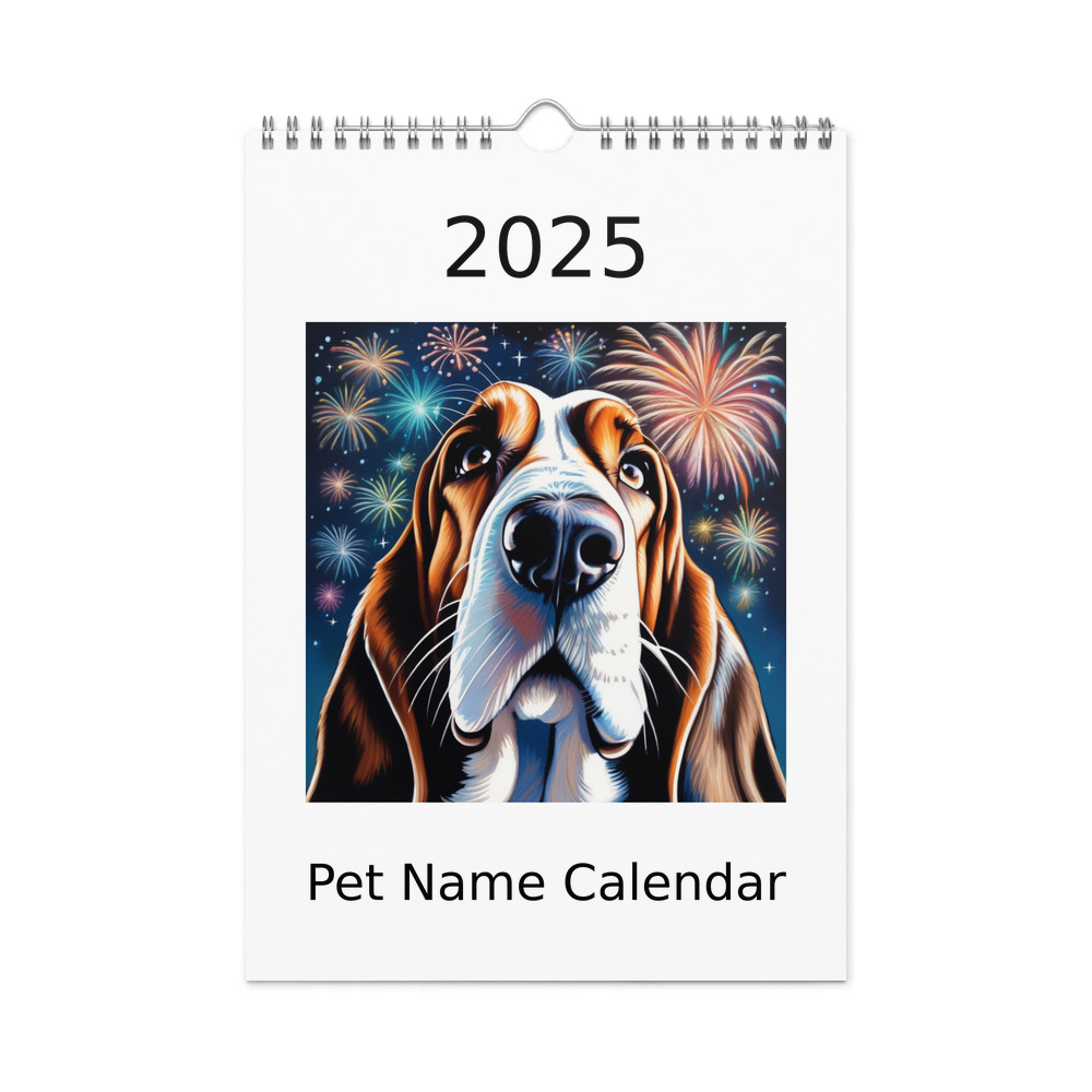 PugMug Custom Basset Hound Wall Calendar (2026)