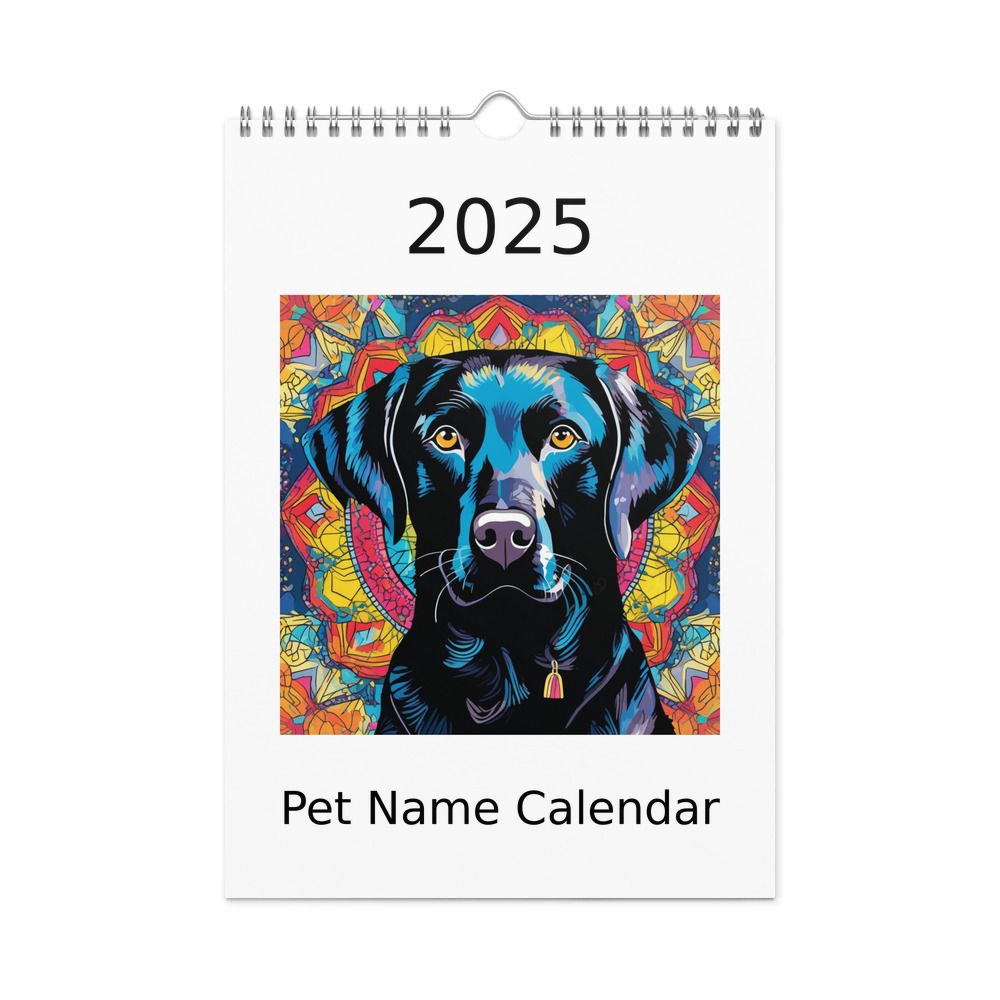 PugMug Custom Black Labrador Retriever Wall Calendar (2026)