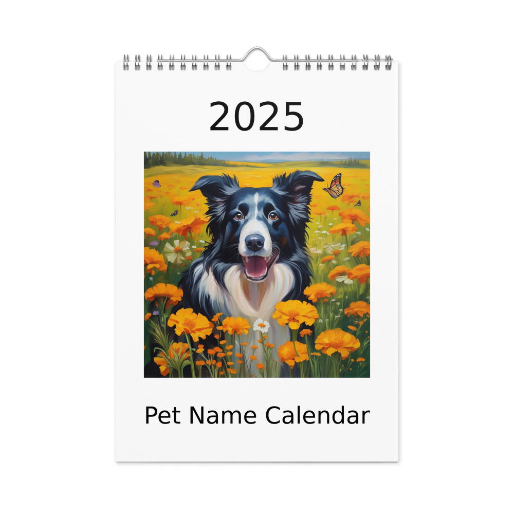 PugMug Custom Border Collie Wall Calendar (2026)