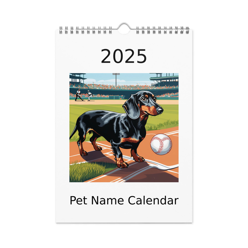 PugMug Custom Black Dachshund Wall Calendar (2026)