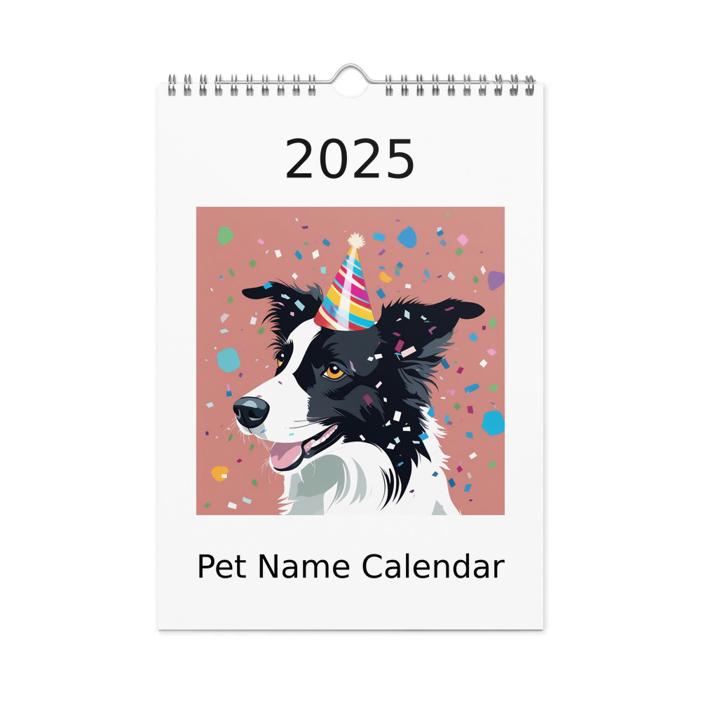 PugMug Custom Border Collie Wall Calendar (2026)