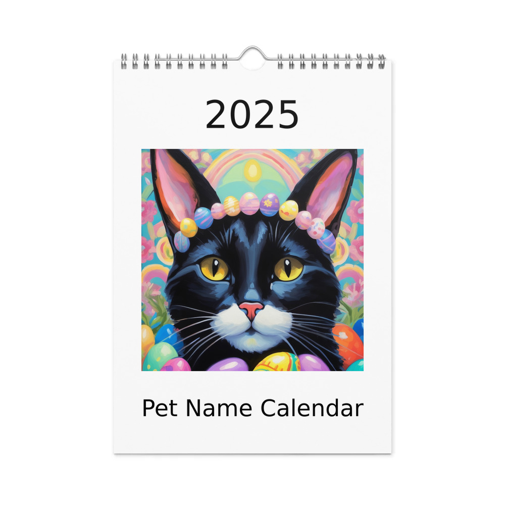 PugMug Custom Black Exotic Cat Wall Calendar (2026)