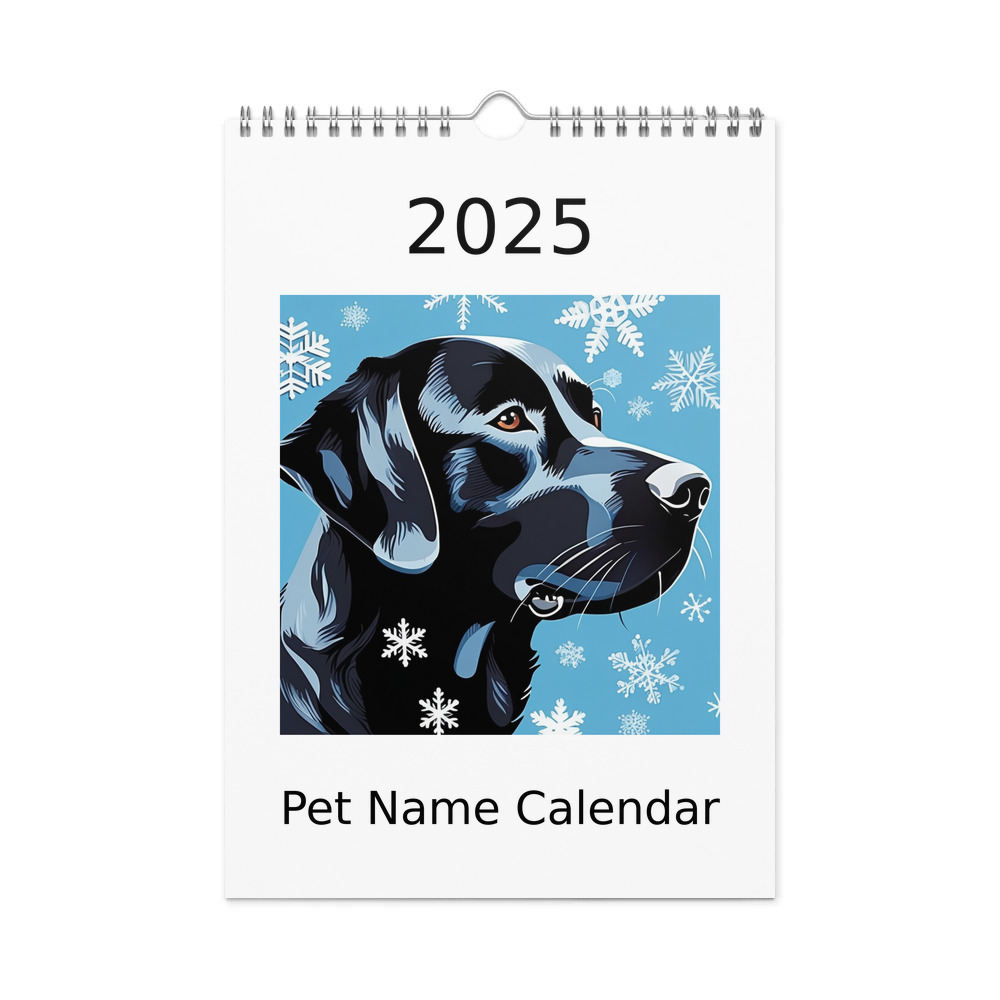PugMug Custom Black Labrador Retriever Wall Calendar (2026)