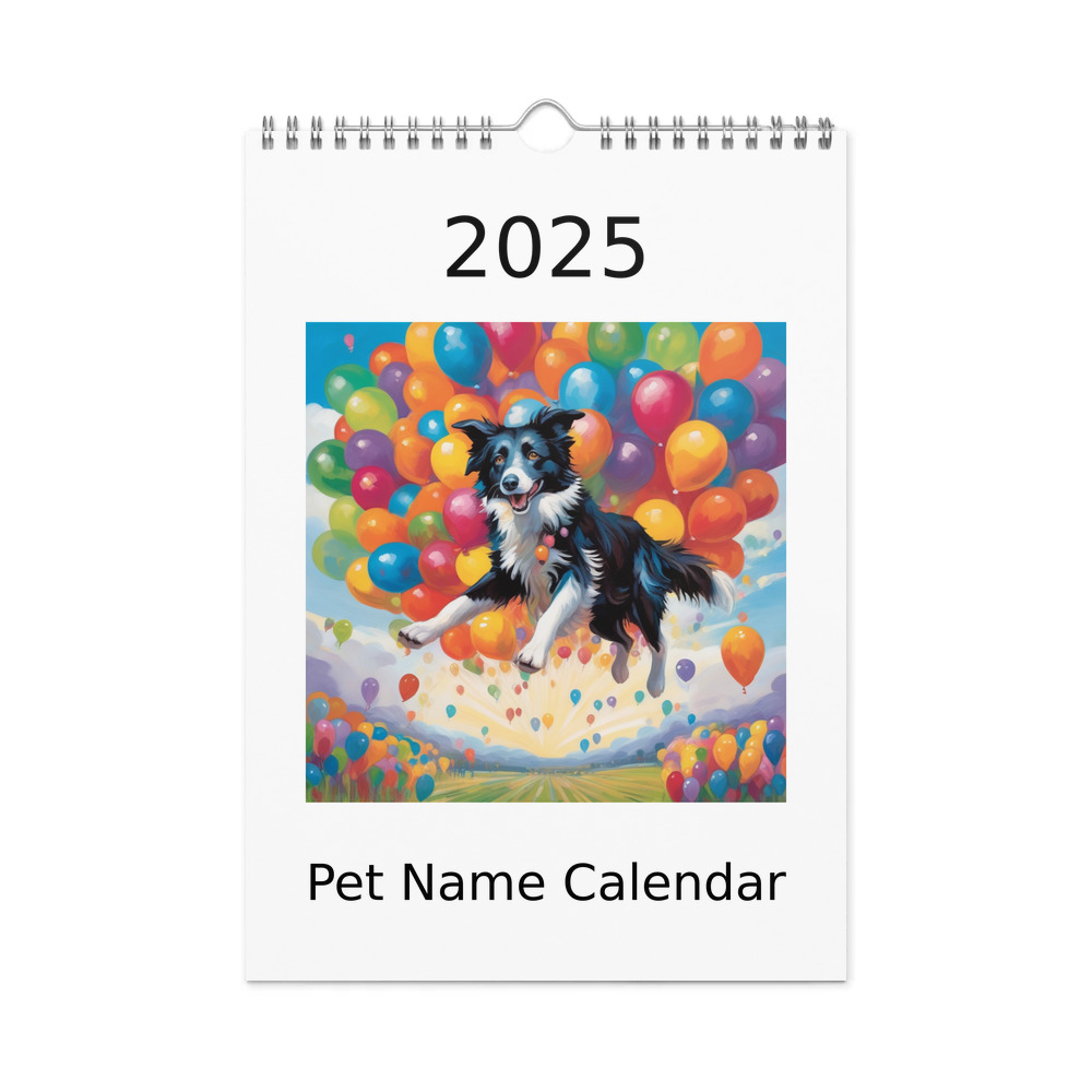 PugMug Custom Border Collie Wall Calendar (2026)