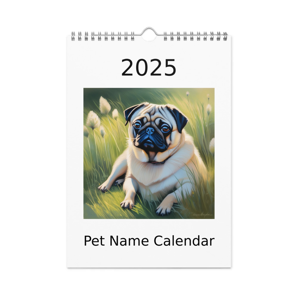 PugMug Custom Pug Wall Calendar (2026)