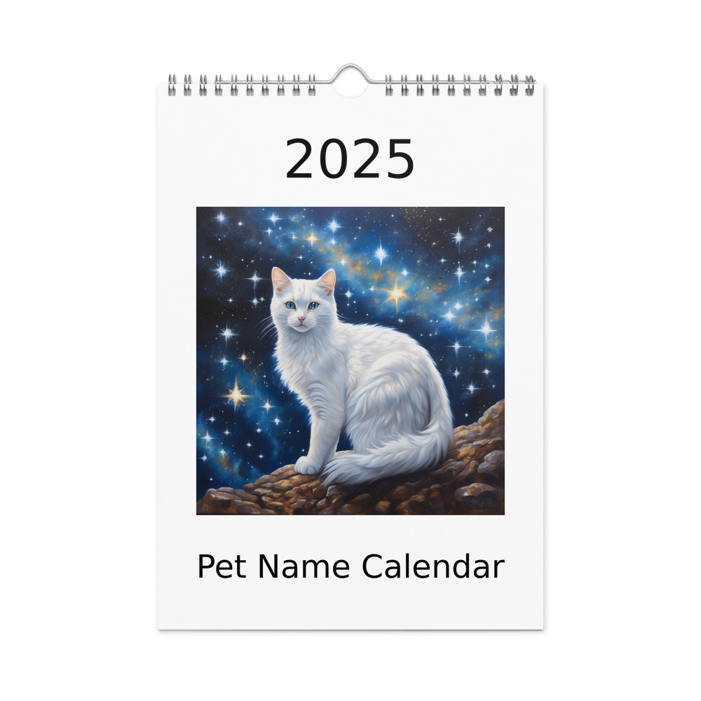 PugMug Custom White Companion Cat Wall Calendar (2026)