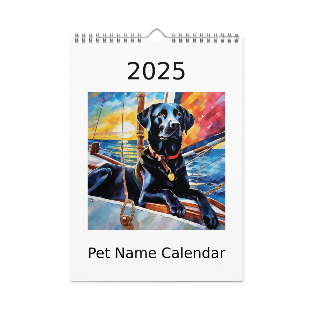 PugMug Custom Black Labrador Retriever Wall Calendar (2026)