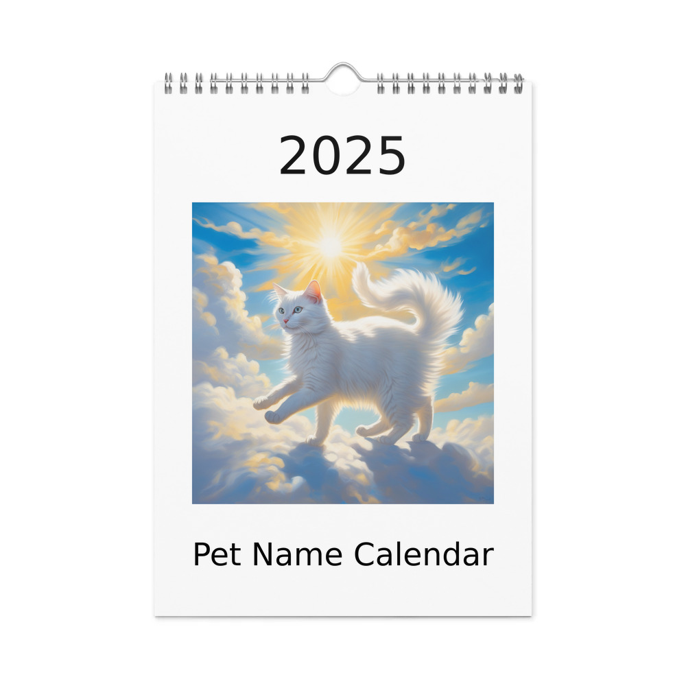 PugMug Custom White Companion Cat Wall Calendar (2026)