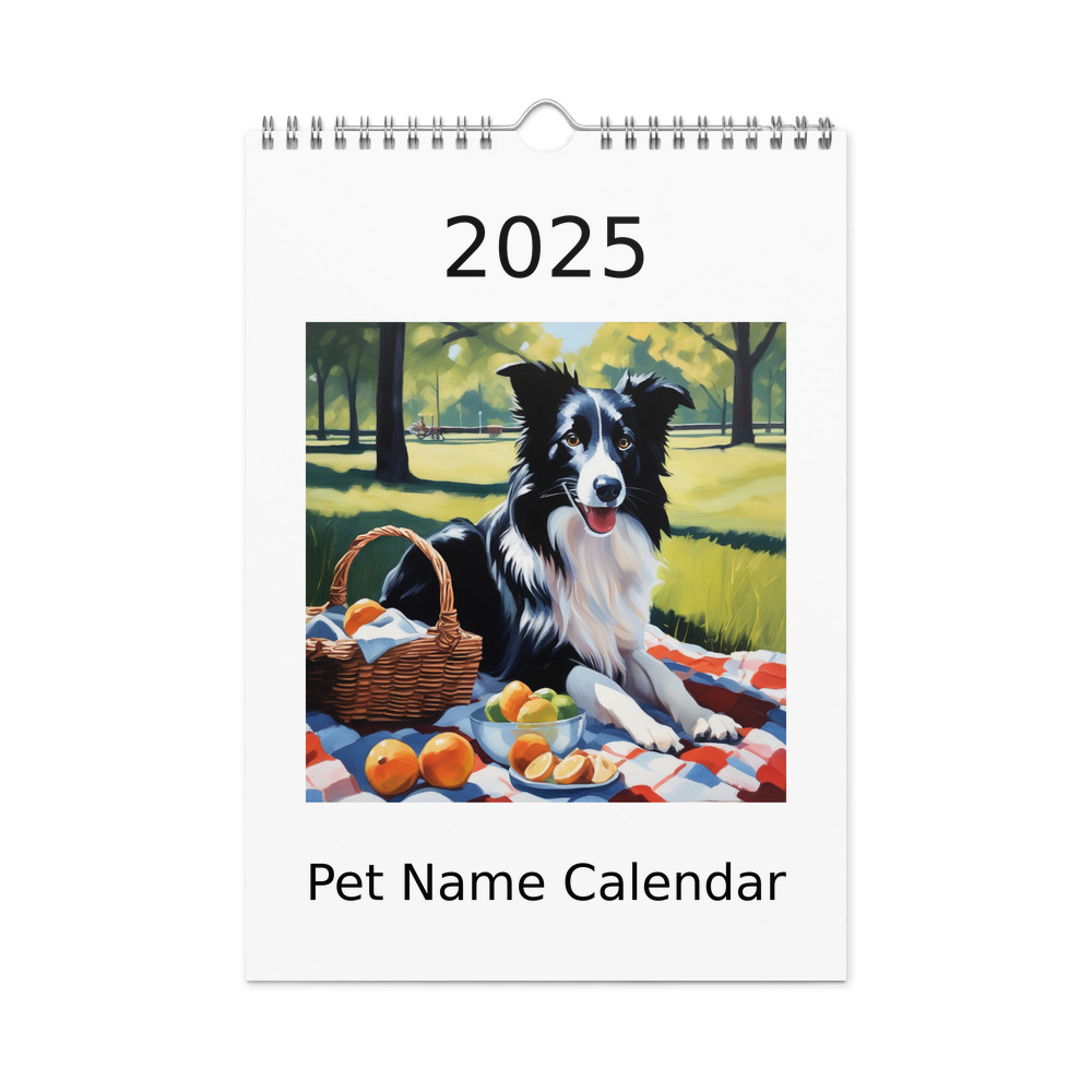 PugMug Custom Border Collie Wall Calendar (2026)