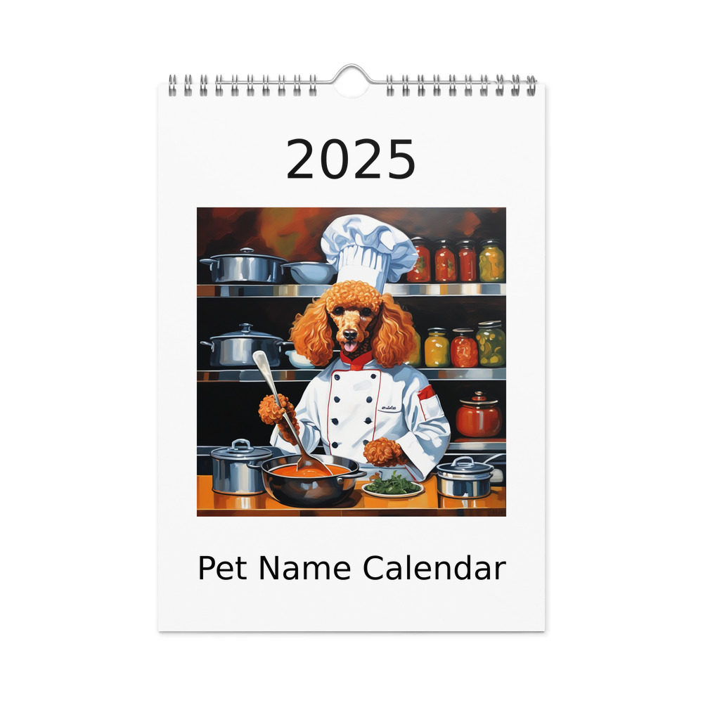 PugMug Custom Tan Poodle Wall Calendar (2026)