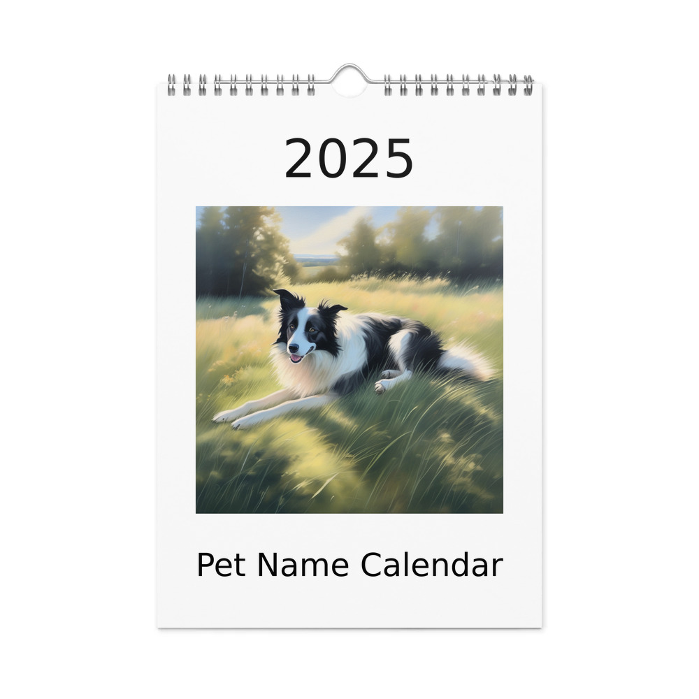 PugMug Custom Border Collie Wall Calendar (2026)